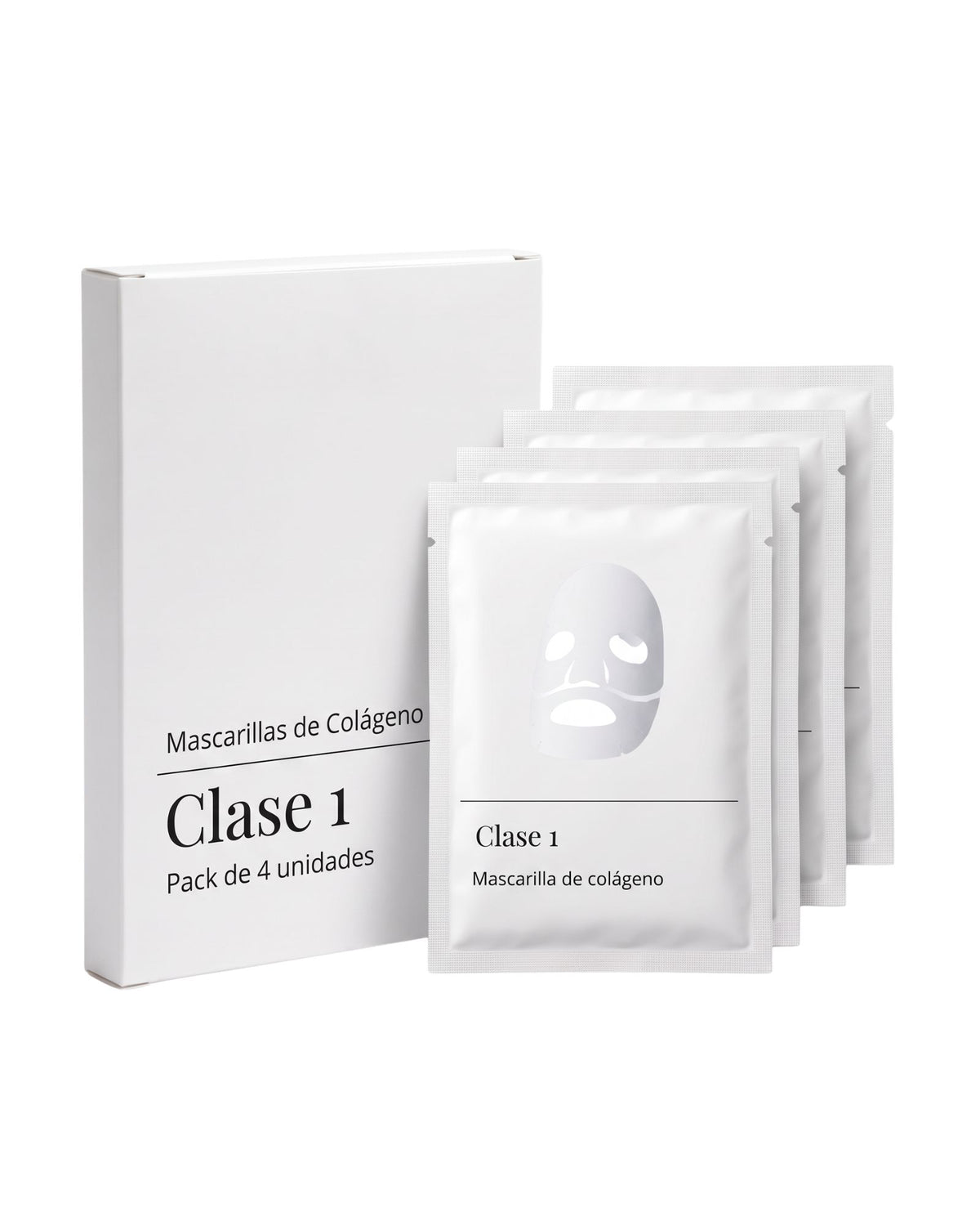 Mascarillas de colágeno Clase 1, caja x4 con 4 sobres