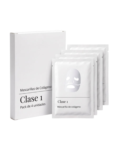 Mascarillas de colágeno Clase 1, caja x4 con 4 sobres